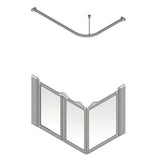 AKW Silverdale Option A Half Height Carer Shower Screen Set for Shower Trays
