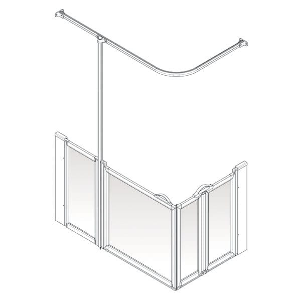 AKW Option B Half Height Carer Shower Screen Set for Shower Trays
