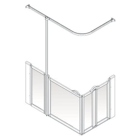 AKW Option B Half Height Carer Shower Screen Set for Shower Trays