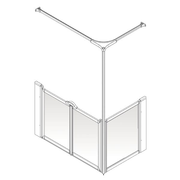AKW Option C Half Height Carer Shower Screen Set for Shower Trays