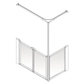 AKW Option C Half Height Carer Shower Screen Set for Shower Trays