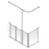 AKW Option D Half Height Carer Shower Screen Set for Shower Trays