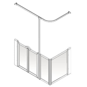 AKW Option D Half Height Carer Shower Screen Set for Shower Trays