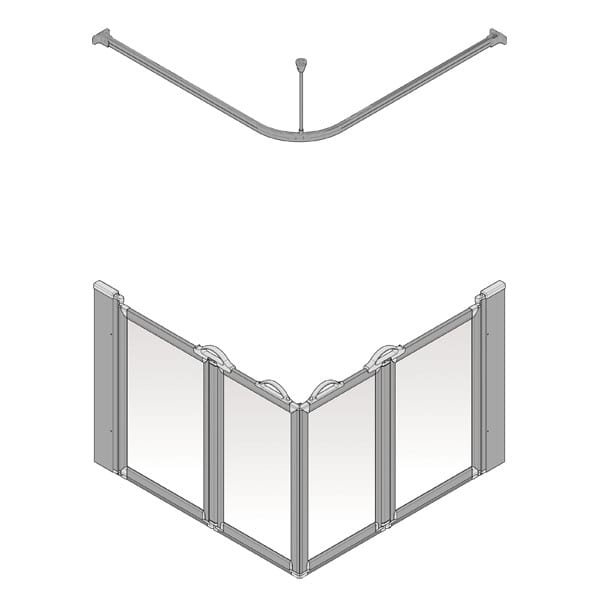 AKW Option E Silverdale Half Height Shower Screen Set for Shower Trays, photo 2