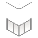 AKW Option E Silverdale Half Height Shower Screen Set for Shower Trays, photo 2