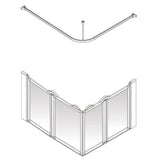 AKW Option E Half Height Shower Screen Set for Shower Trays