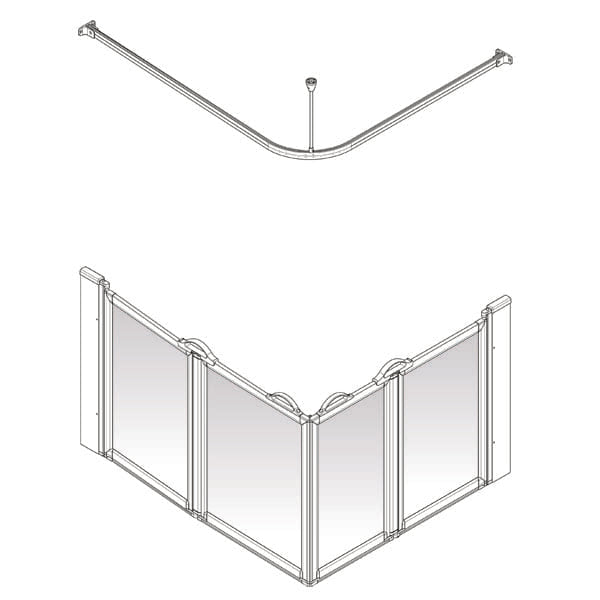 AKW Option E Half Height Shower Screen Set for Shower Trays