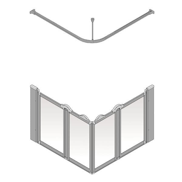 AKW Option EW Silverdale Half Height Wet Floor Shower Screen Set