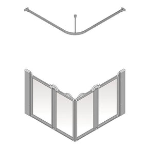 AKW Option EW Silverdale Half Height Wet Floor Shower Screen Set