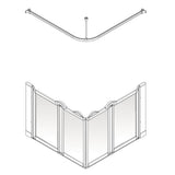 AKW Option EW Half Height Wet Floor Shower Screen Set, photo 3
