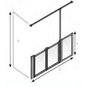 AKW Silverdale Option TT Half Height Carer Shower Screen Set for Shower Trays