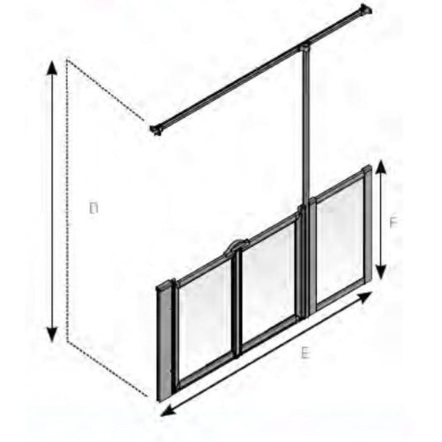 AKW Silverdale Option TT Half Height Carer Shower Screen Set for Shower Trays