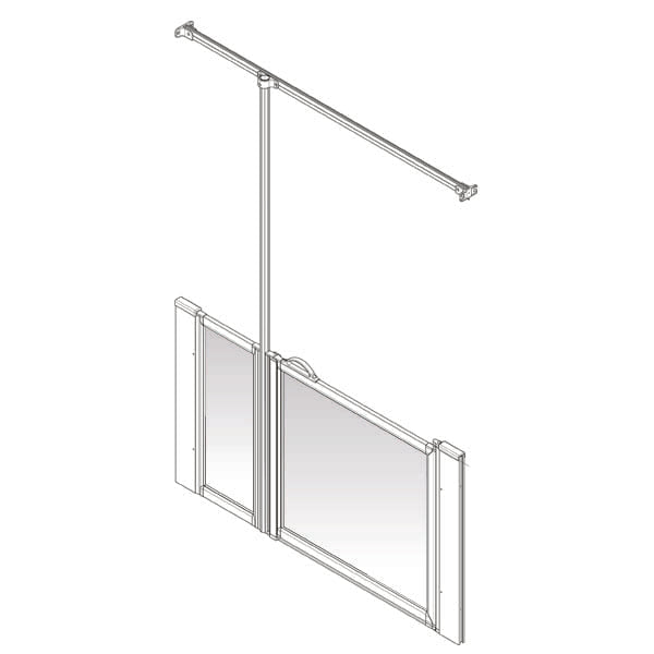 AKW Option J Half Height Carer Shower Screen Set for Shower Trays