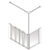 AKW Option K Half Height Carer Shower Screen Set for Shower Trays