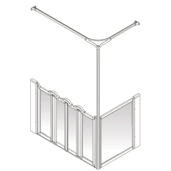 AKW Option K Half Height Carer Shower Screen Set for Shower Trays