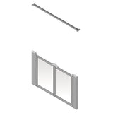 AKW Silverdale Option M Half Height Carer Shower Screen Set for Shower Trays