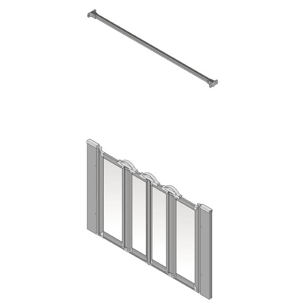 AKW Silverdale Option N Half Height Carer Shower Screen Set for Shower Trays