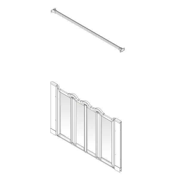 AKW Option NW Half Height Carer Shower Screen Set for Wet Floors