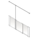 AKW Option PW Half Height Carer Shower Screen Set for Wet Floors