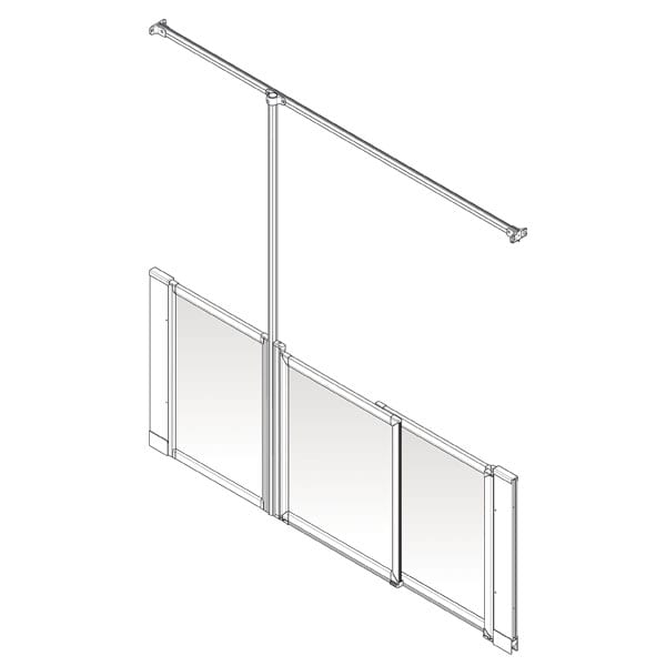 AKW Option PW Half Height Carer Shower Screen Set for Wet Floors