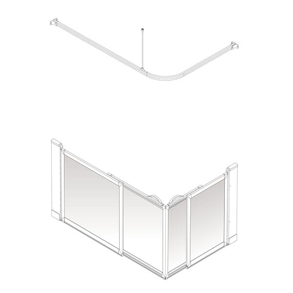 AKW Option S Series Half Height Carer Shower Screen Sets 750mm High