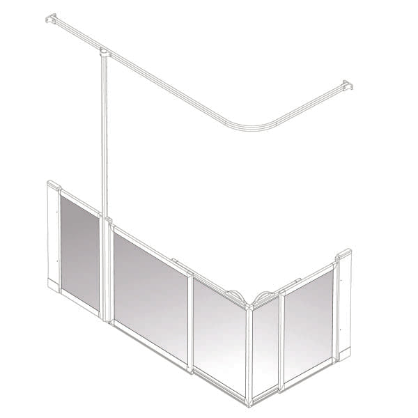AKW Option S Series Half Height Carer Shower Screen Sets 750mm High, photo 6