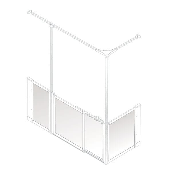 AKW Option S Series Half Height Carer Shower Screen Sets 750mm High, photo 7
