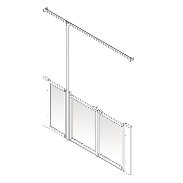 AKW Option U Half Height Carer Shower Screen Set for Shower Trays