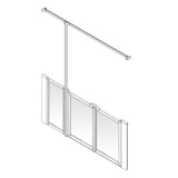 AKW Option U Half Height Carer Shower Screen Set for Shower Trays