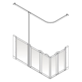 AKW Option XW Half Height Carer Shower Screen Set for Wet Floors