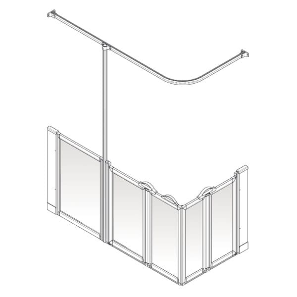 AKW Option XW Half Height Carer Shower Screen Set for Wet Floors