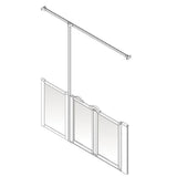 AKW Option Z Half Height Carer Shower Screen Set for Shower Trays