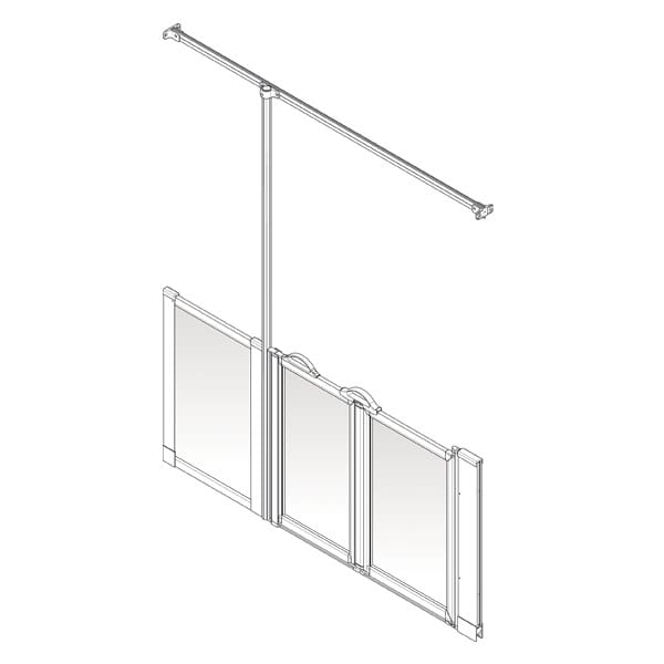 AKW Option ZW Half Height Carer Shower Screen Set for Wet Floors