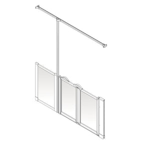 AKW Option ZW Half Height Carer Shower Screen Set for Wet Floors