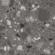 Provincetown anthracite terrazzo effect matt ceramic wall and floor tile 200x200mm