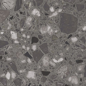 Provincetown anthracite terrazzo effect matt ceramic wall and floor tile 200x200mm