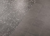Provincetown anthracite terrazzo effect matt ceramic tile 200x200mm room setting
