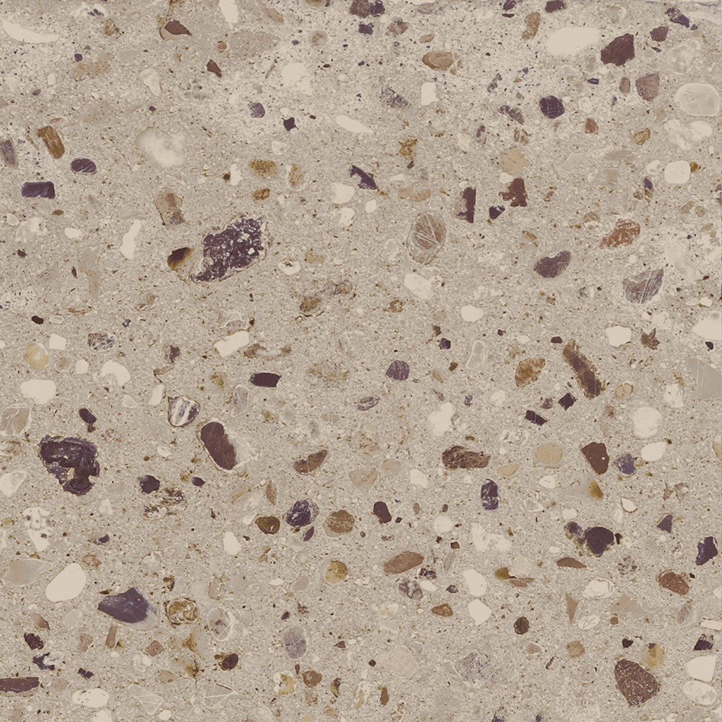 Provincetown beige terrazzo effect matt ceramic wall and floor tile 200x200mm