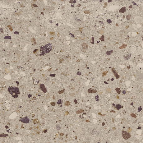 Provincetown beige terrazzo effect matt ceramic wall and floor tile 200x200mm