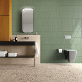 Provincetown beige terrazzo effect matt ceramic tile 200x200mm in a room