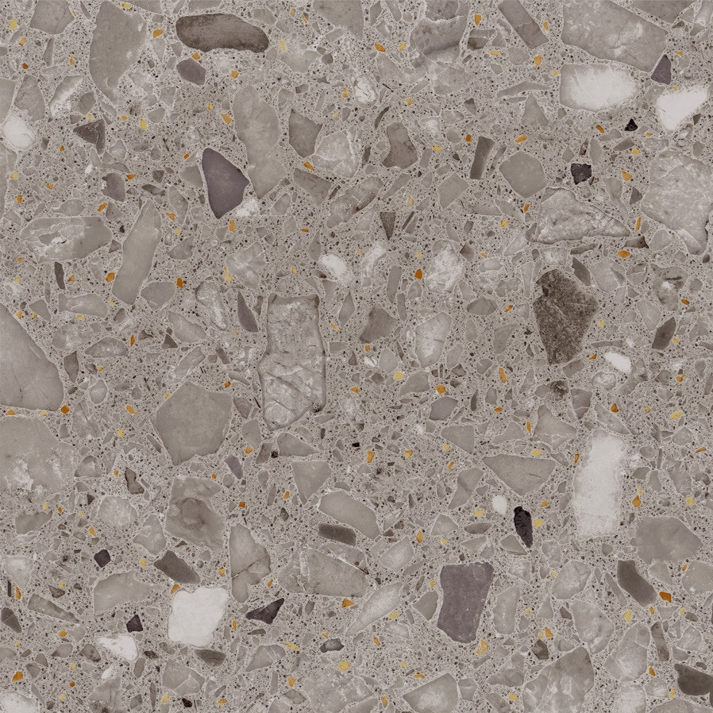 Provincetown grey terrazzo effect matt ceramic wall and floor tile 200x200mm