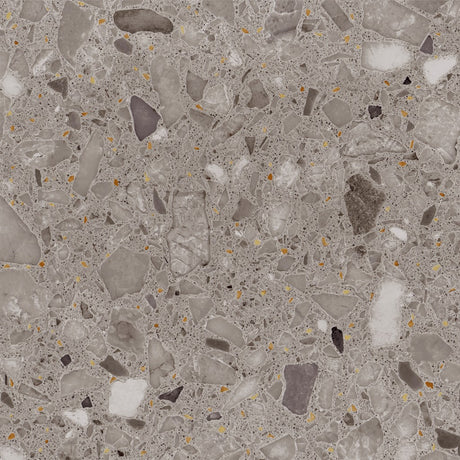 Provincetown grey terrazzo effect matt ceramic wall and floor tile 200x200mm