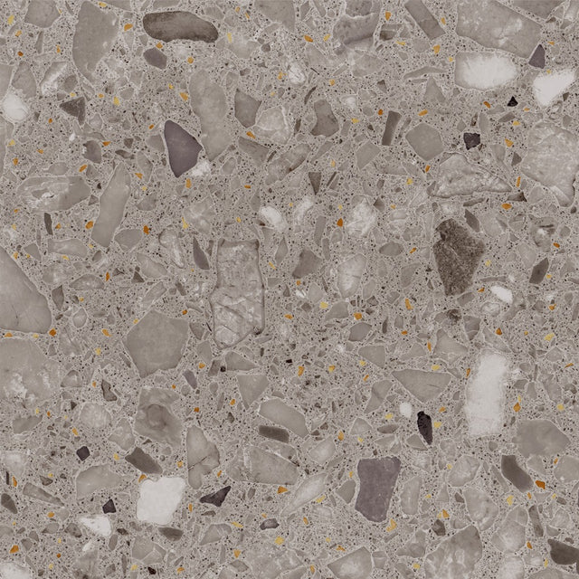 Provincetown grey terrazzo effect matt ceramic wall and floor tile 200x200mm