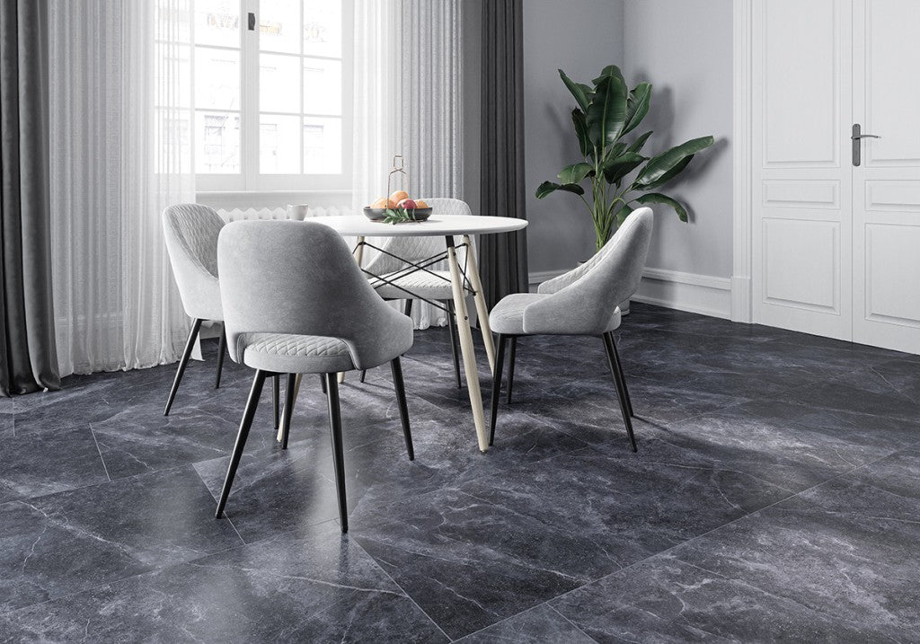 Sausalito grey stone effect matt porcelain wall and floor tile 600x600mm rectified