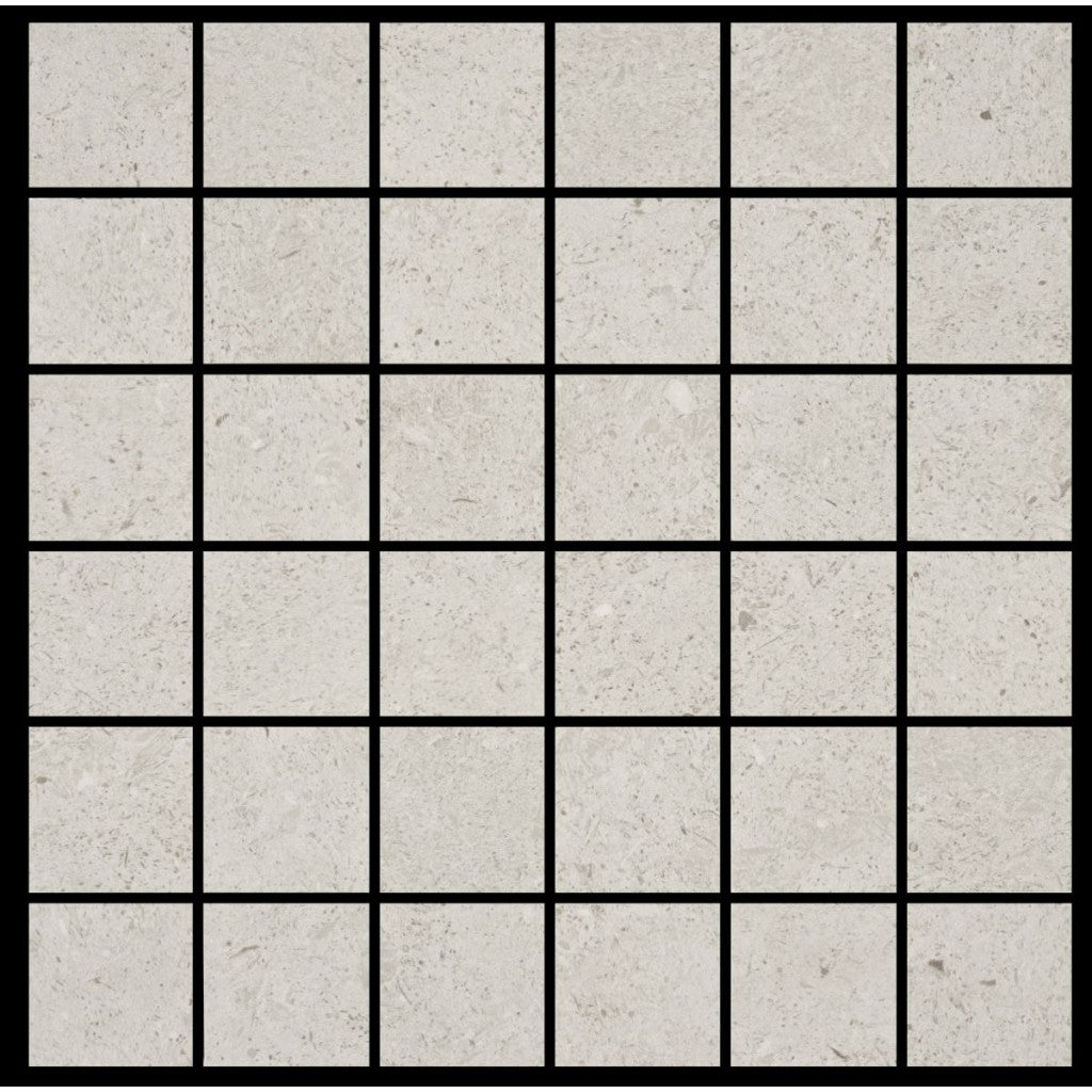 Savannah light grey stone effect matt porcelain mosaic wall and floor tile sheet 300x300mm