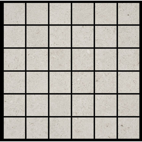 Savannah light grey stone effect matt porcelain mosaic wall and floor tile sheet 300x300mm
