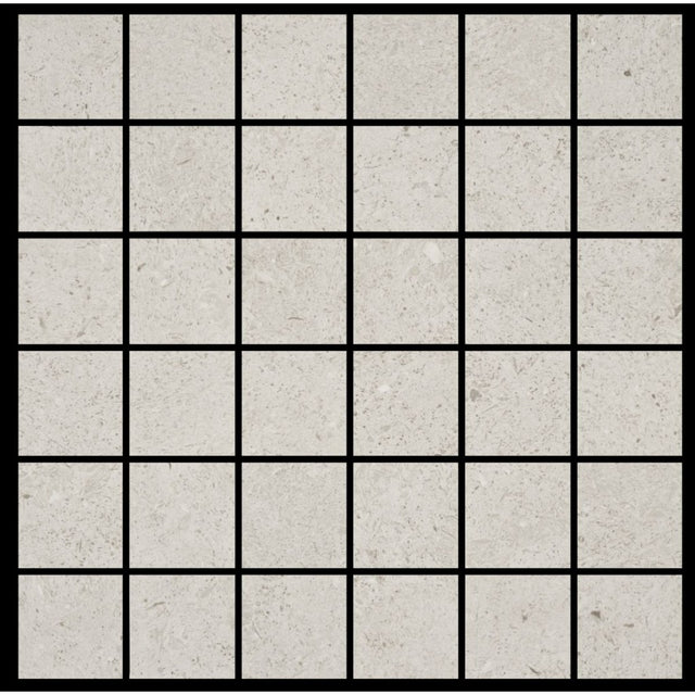 Savannah light grey stone effect matt porcelain mosaic wall and floor tile sheet 300x300mm