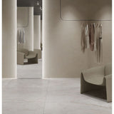 Savannah sand 1200x1200mm porcelain slab in a room setting