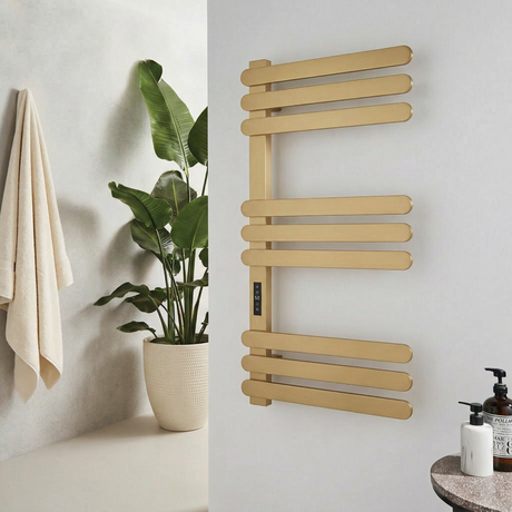 Kartell K-VIT Selecta brushed brass electric towel rail