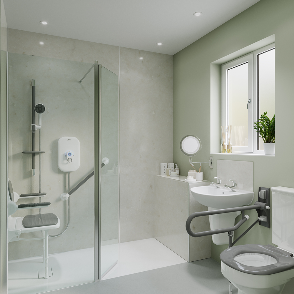 AKW SmartCare Lever Thermostatic Electric Care Shower – Choice of kW & Kit, photo 9